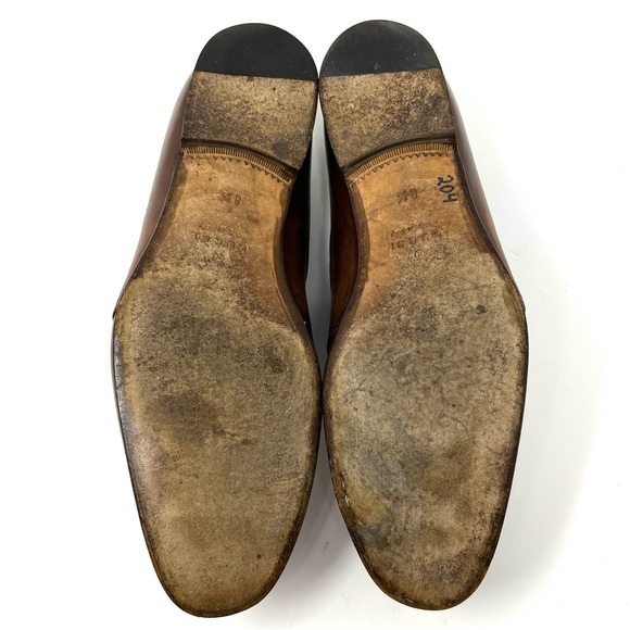 AUTHENTIC! Gucci Brown Leather Suede Slip On Loafers Size 8.5 - Picture 8 of 12